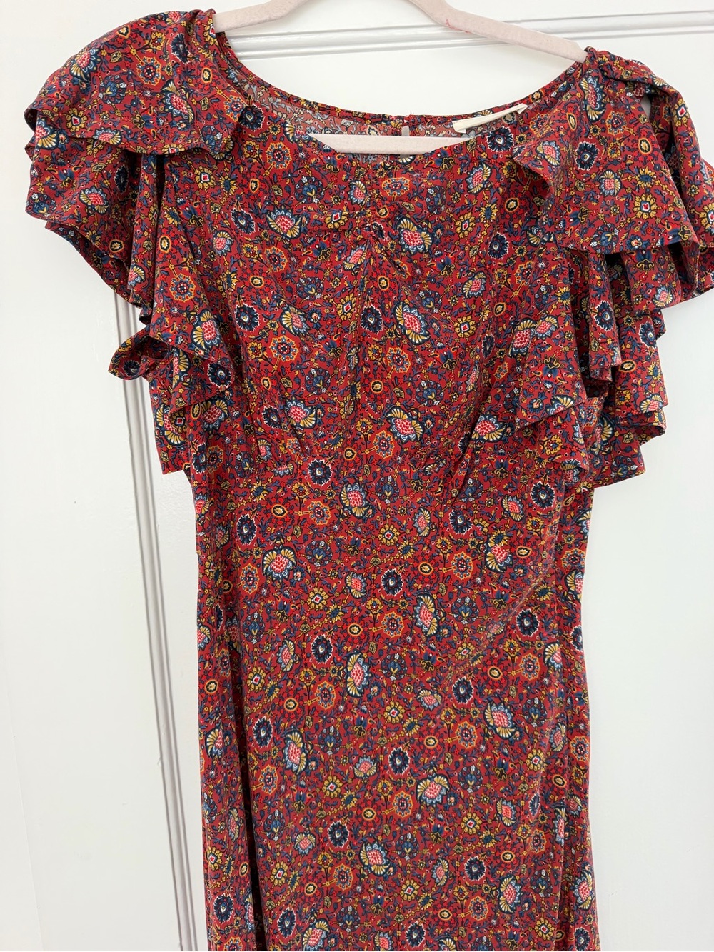 NEW Doen Beatriz Red Floral Maxi Dress - Picture 5 of 5